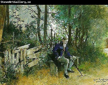 Carl Larsson ung man i park